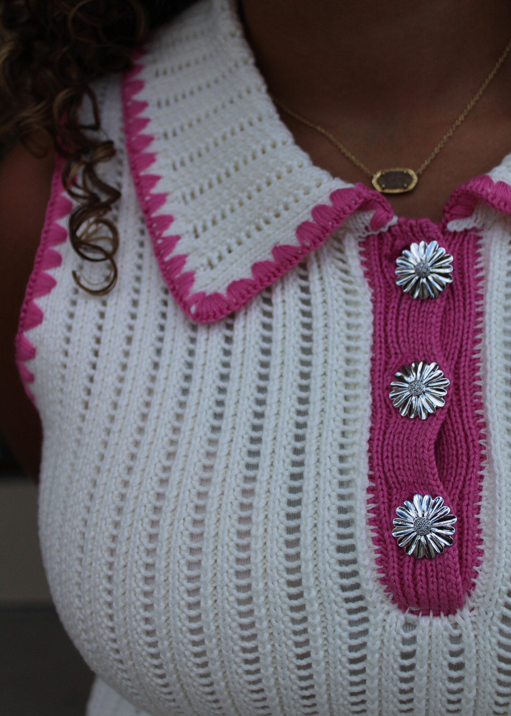 En Saison Pink Stitch Mini Dress