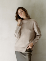 a.ren Taupe Cashmere Wool Turtleneck