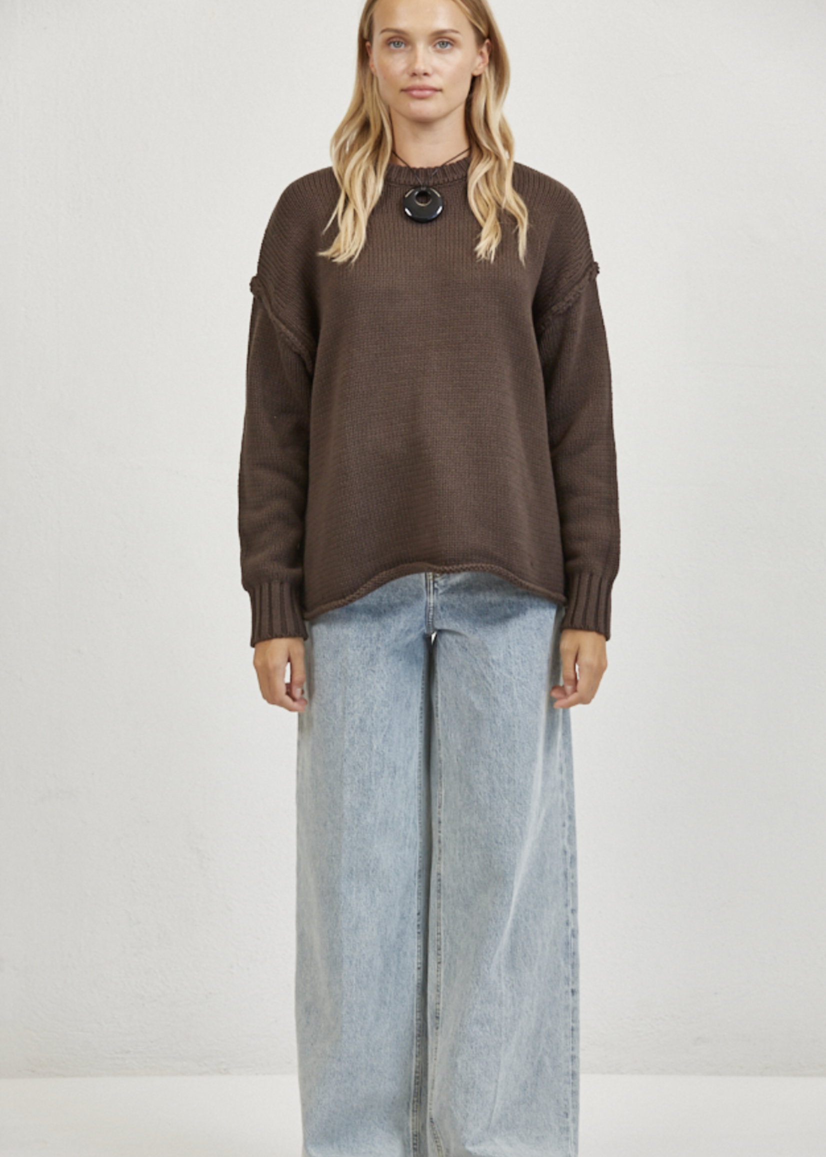 a.ren Chocolate Lennon Sweater
