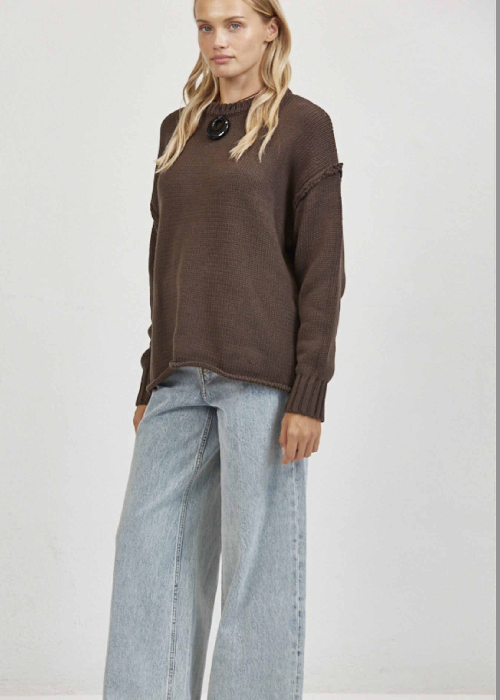 a.ren Chocolate Lennon Sweater