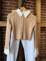 Mixed Media Tan Sweater