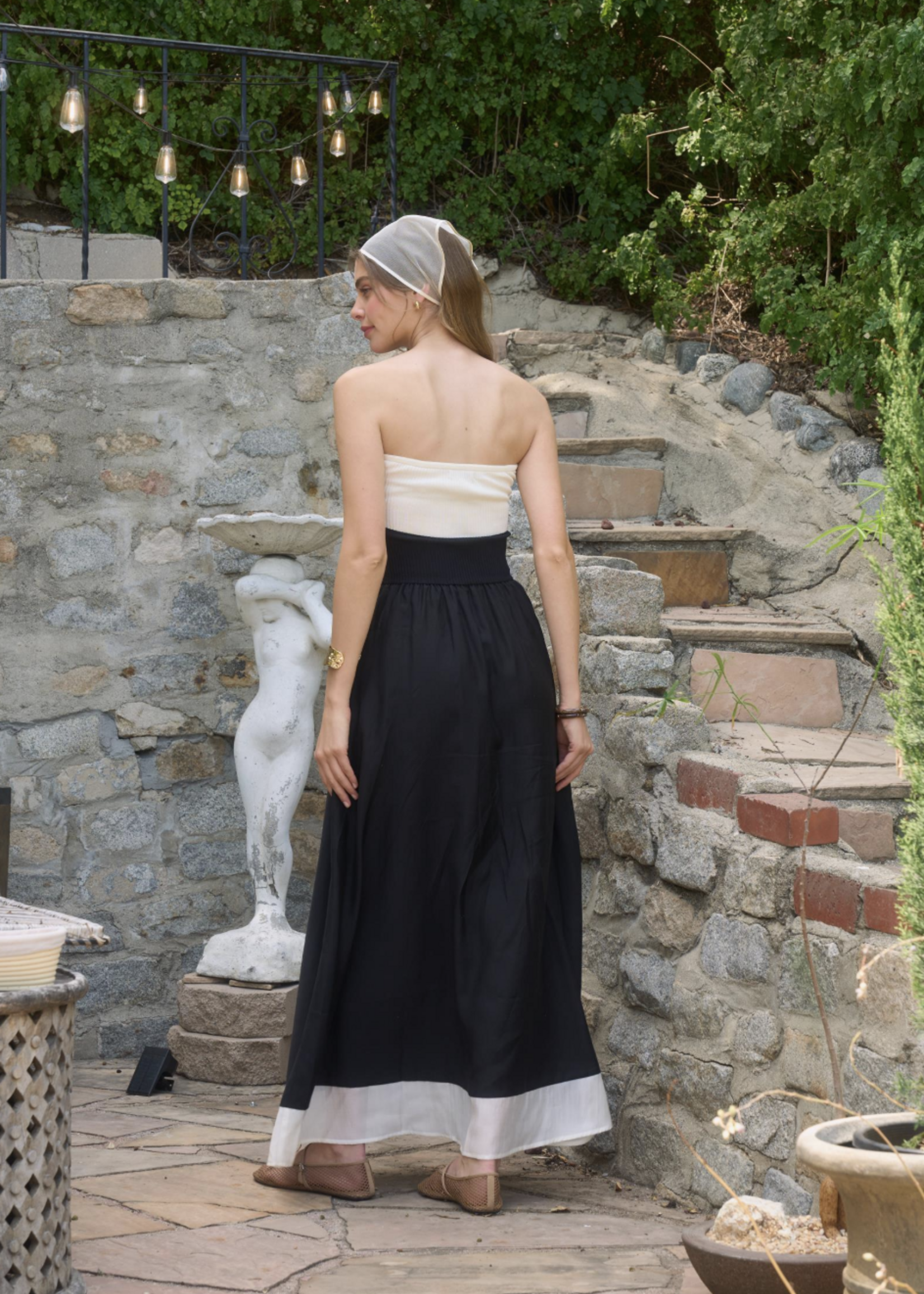 Black Ivory Front Twist Dress