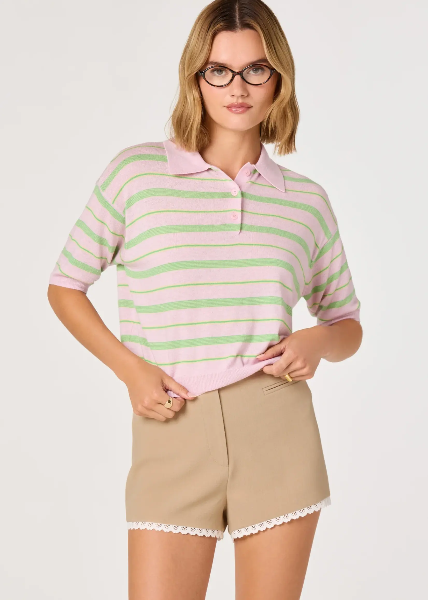 ASTR The Label Pink Scottie Sweater