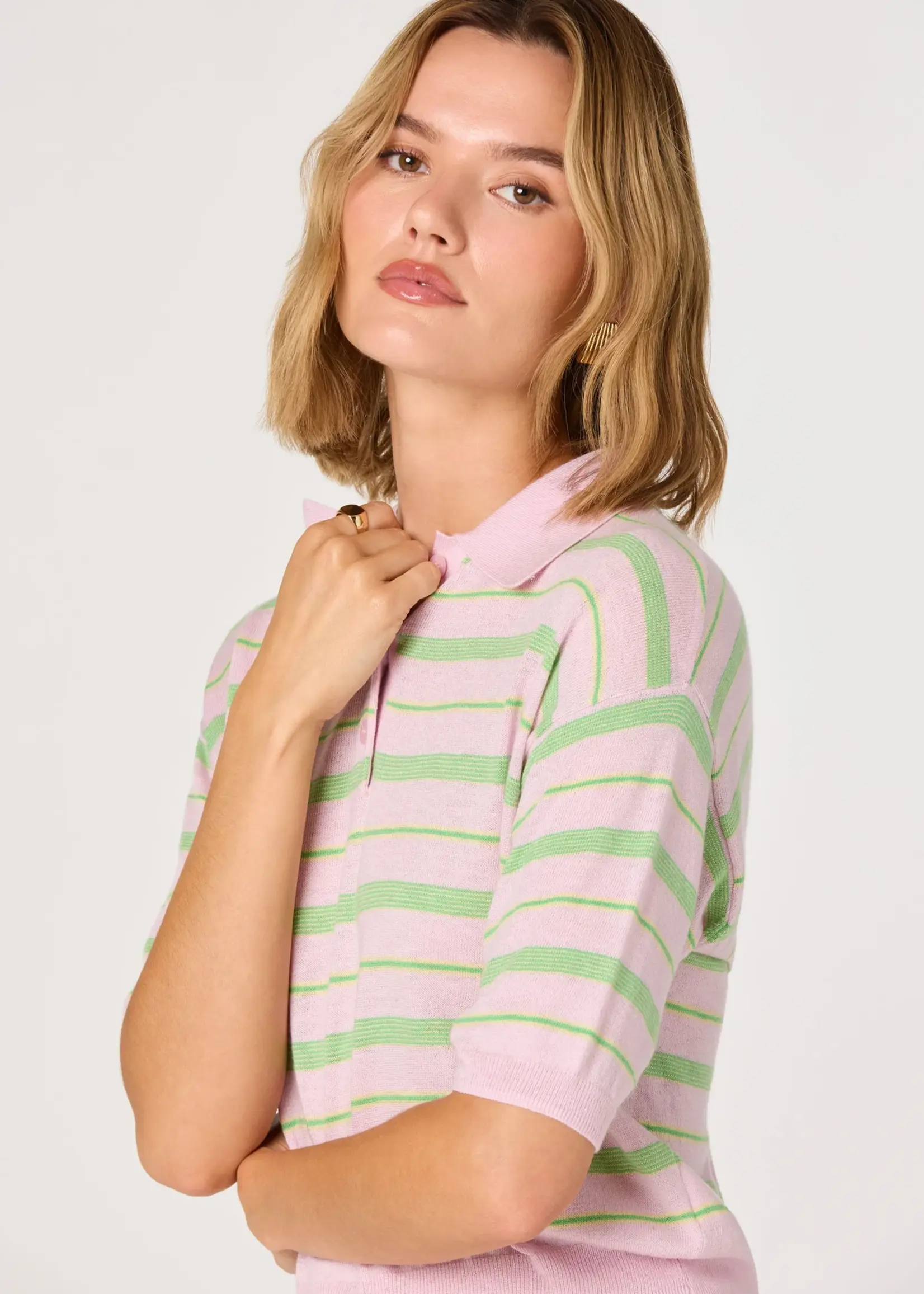 ASTR The Label Pink Scottie Sweater