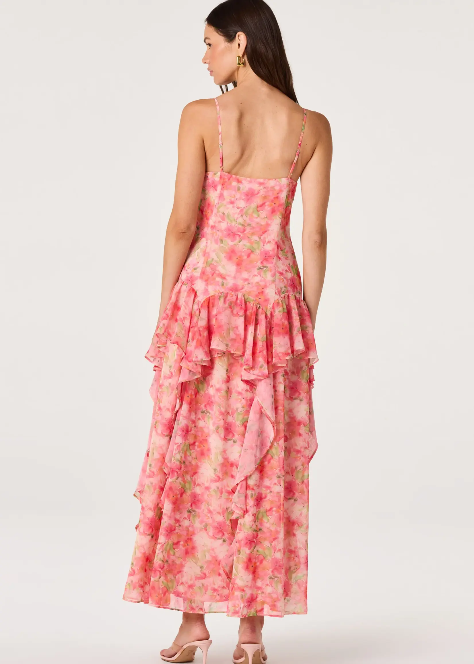 ASTR The Label Pink Floral Livia Dress