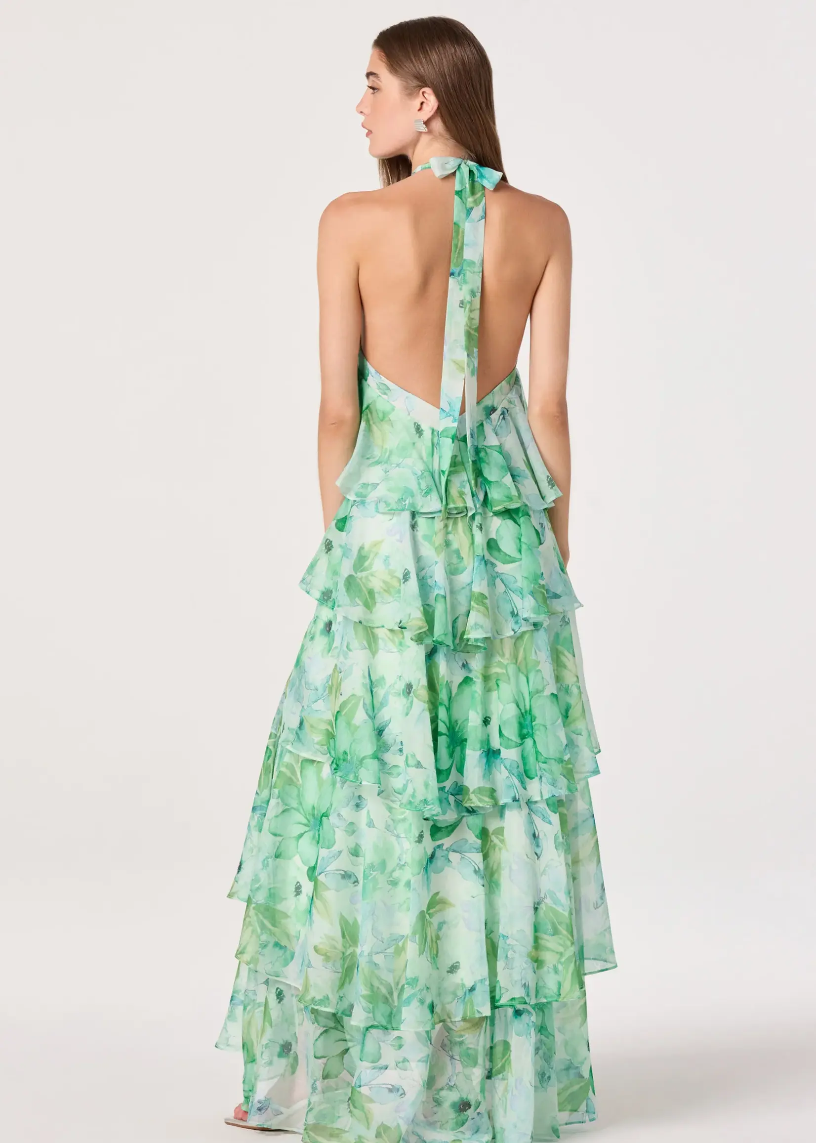 ASTR The Label Green Floral Daiga Dress