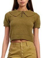 En Saison Olive Elin Polo Sweater