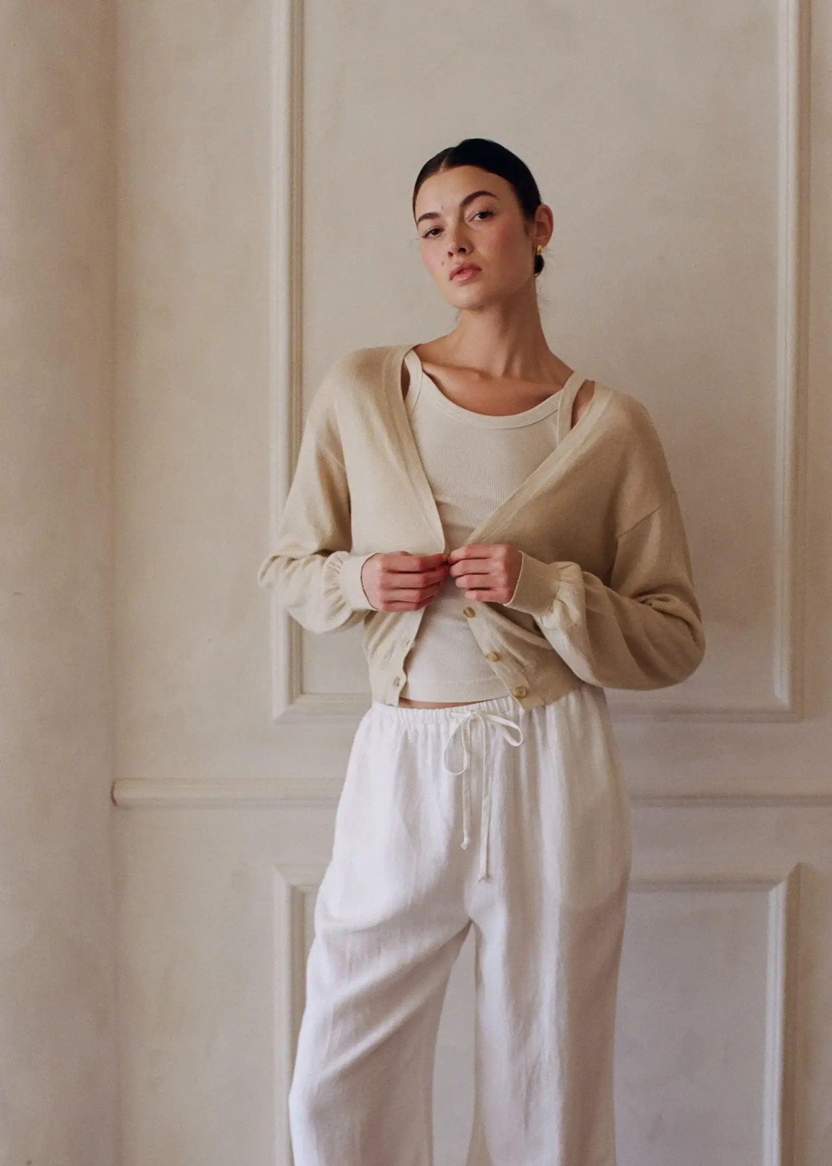 a.ren Taupe Bella Cardi