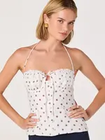 ASTR The Label White Polka Dot Lizzie Top