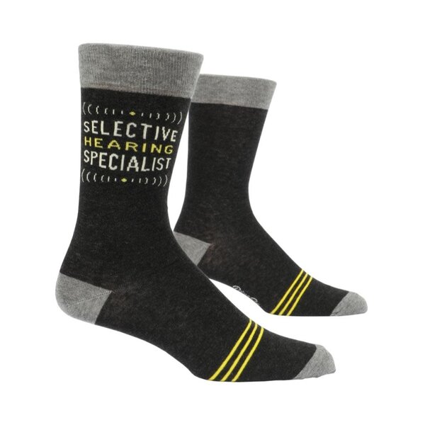Blue Q Selective Hearing Men's Crew Socks