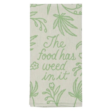 Blue Q The Food Has Weed in It Woven Dishtowel