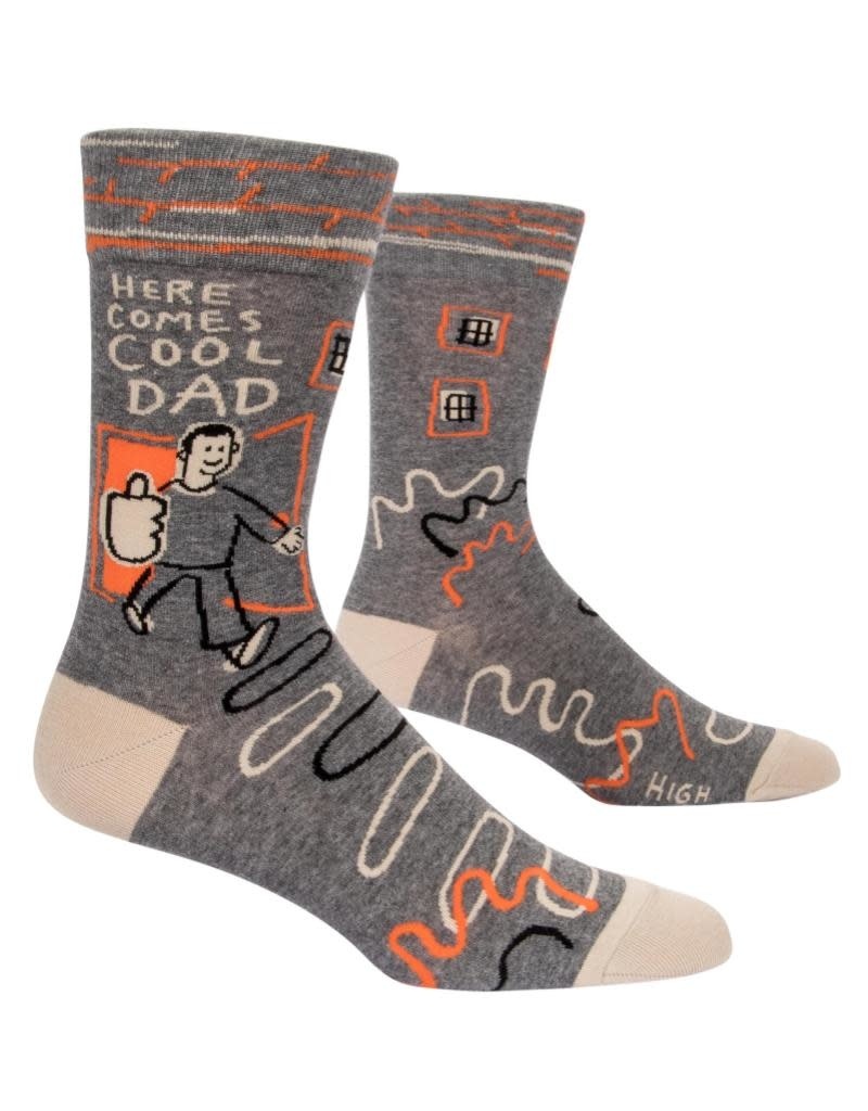 Blue Q Here Comes Cool Dad  Men's Crew Socks