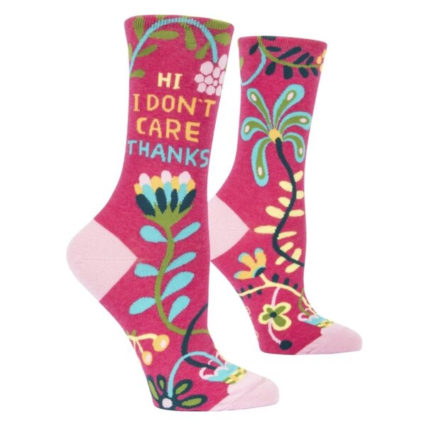 Blue Q Hi- I Don't Care, Thanks Women's Crew Socks