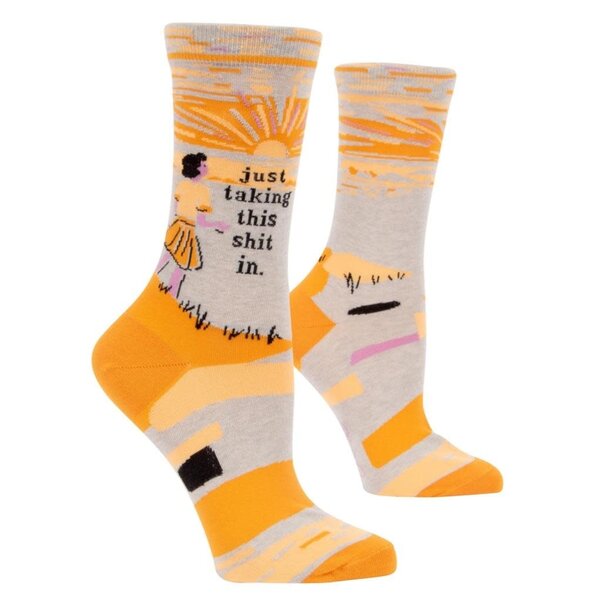Blue Q Just Taking This Shit In Women's Crew Socks