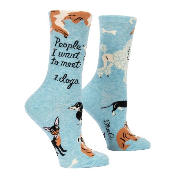 Blue Q People I Want to Meet Dogs Women's Crew Socks