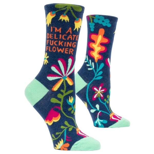 Blue Q I'm a Delicate F*ing Flower Women's Crew Socks