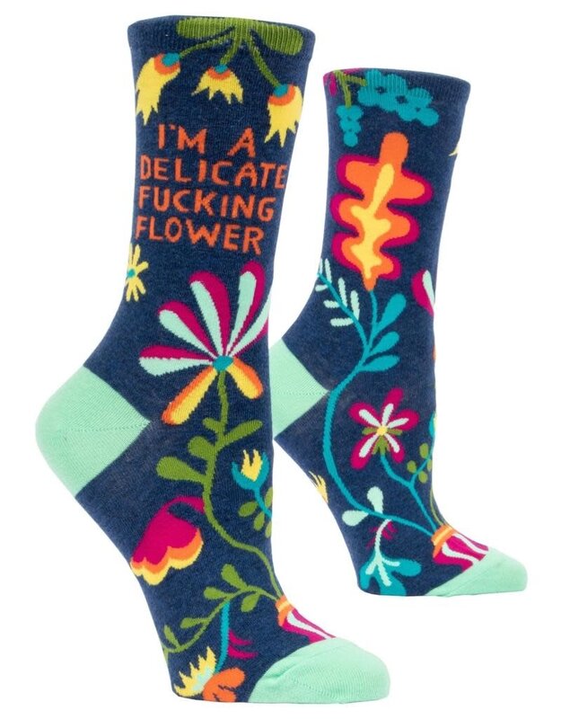 Blue Q I'm a Delicate F*ing Flower Women's Crew Socks