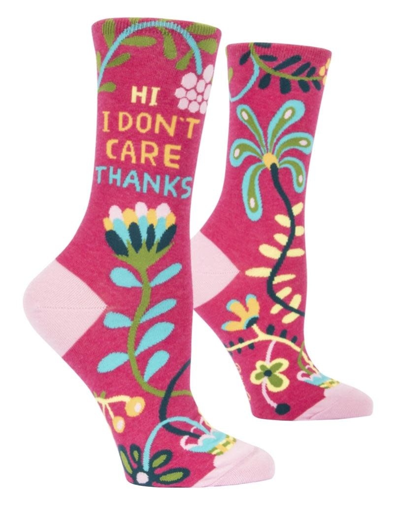 Blue Q Hi- I Don't Care, Thanks Women's Crew Socks