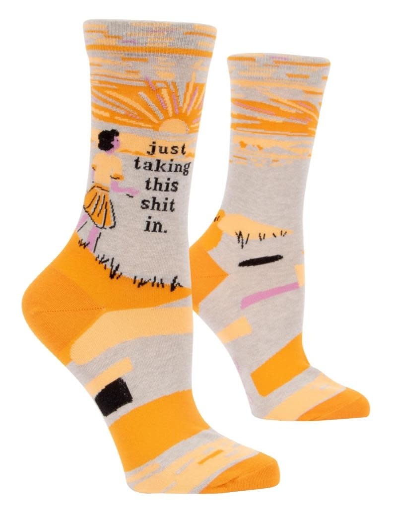 Blue Q Just Taking This Shit In Women's Crew Socks
