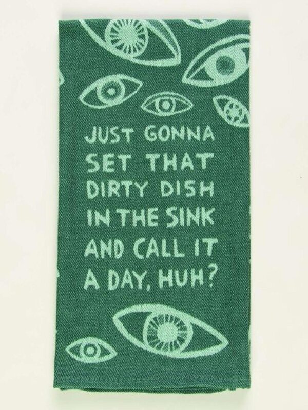 Blue Q Dish In The Sink Woven Dishtowel