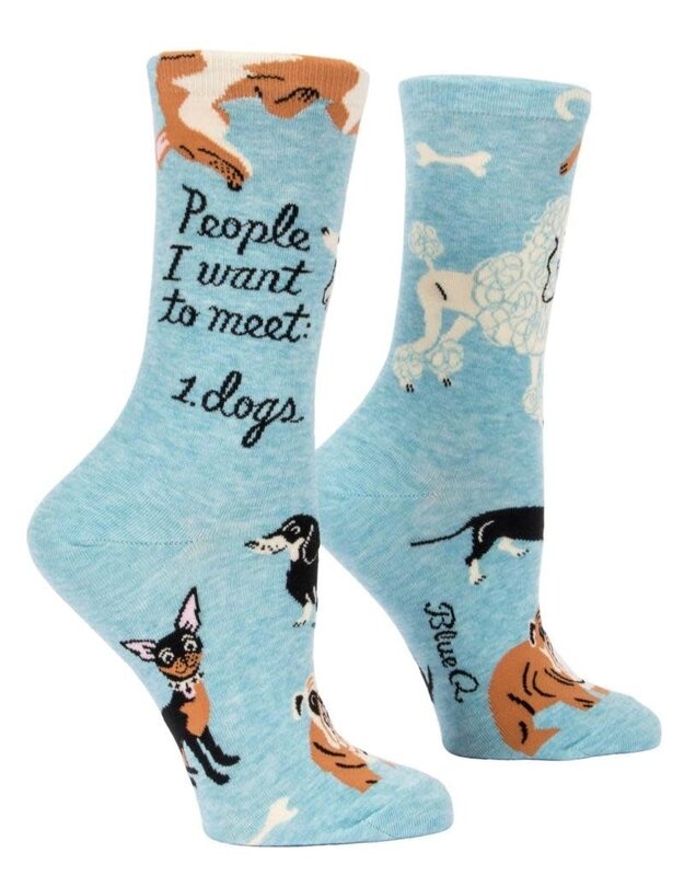 Blue Q People I Want to Meet Dogs Women's Crew Socks