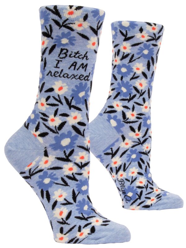 Blue Q B*tch I am Relaxed Women's Crew Socks
