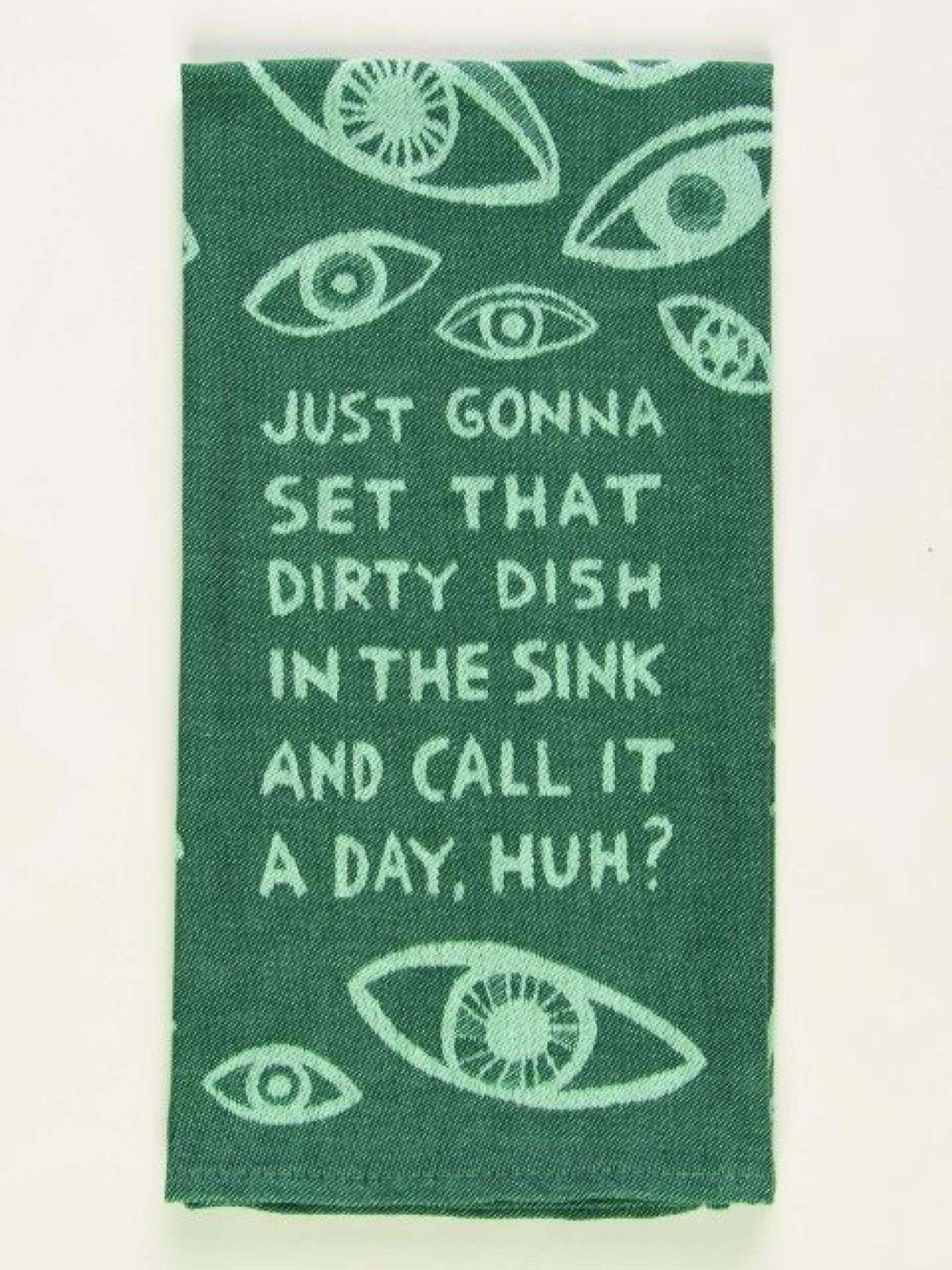 Blue Q Dish In The Sink Woven Dishtowel