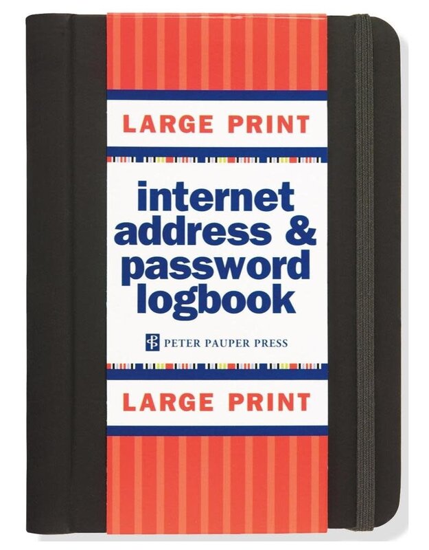 Peter Pauper Internet Address & Password Log, Large Print