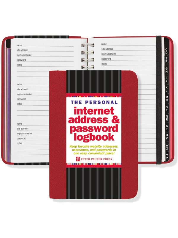 Peter Pauper Red Internet Address & Password Logbook