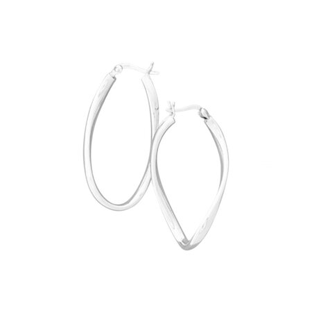 Acomo Jewelry Shiny Oval Shaped 21x40mm Hoop Earring