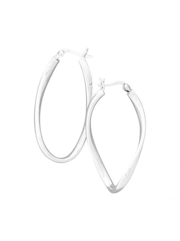 Acomo Jewelry Shiny Oval Shaped 21x40mm Hoop Earring