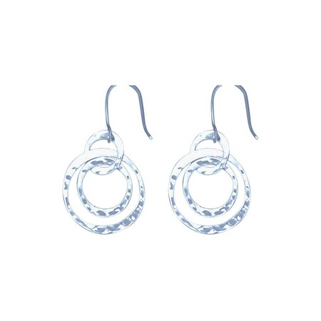 Acomo Jewelry 3 Dangling Hammered Circles Earring