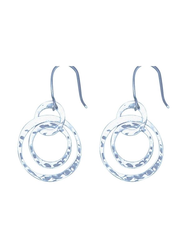 Acomo Jewelry 3 Dangling Hammered Circles Earring