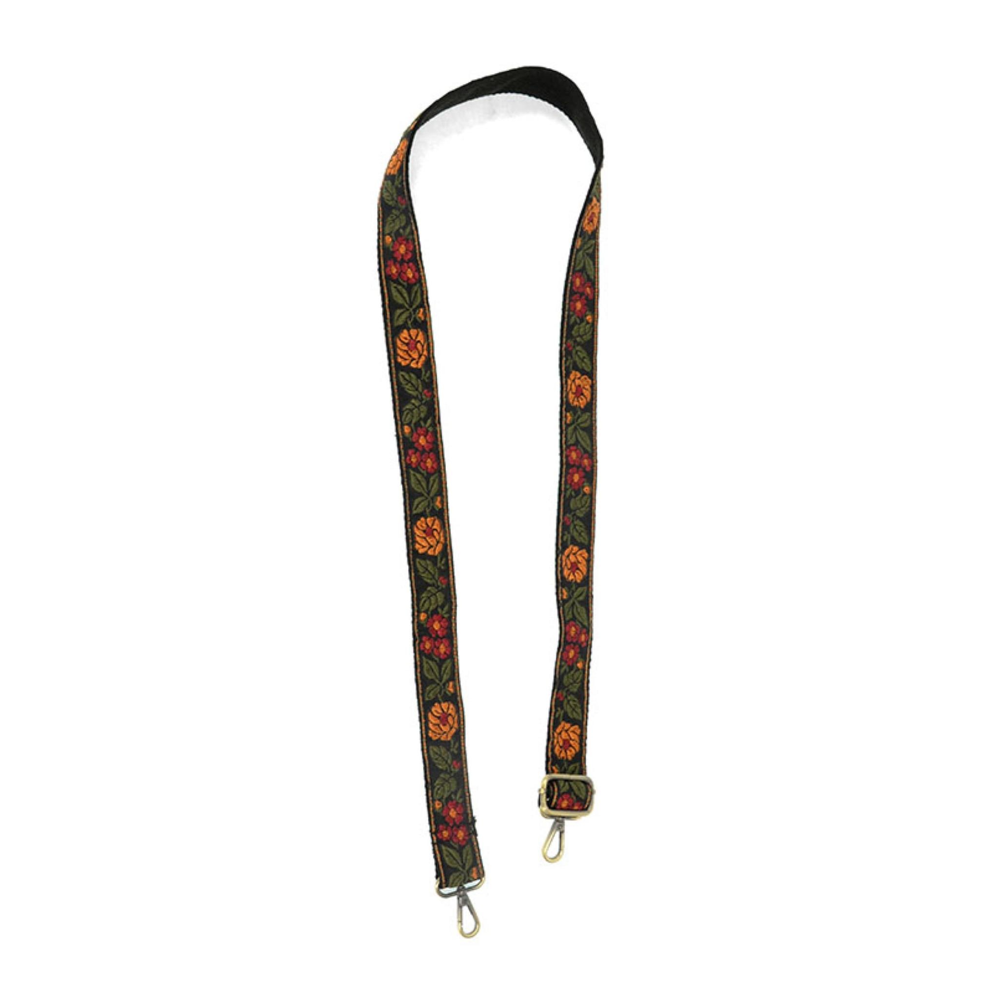 Joy Susan 1.25" Multi Floral Vine Embroidered Guitar Strap