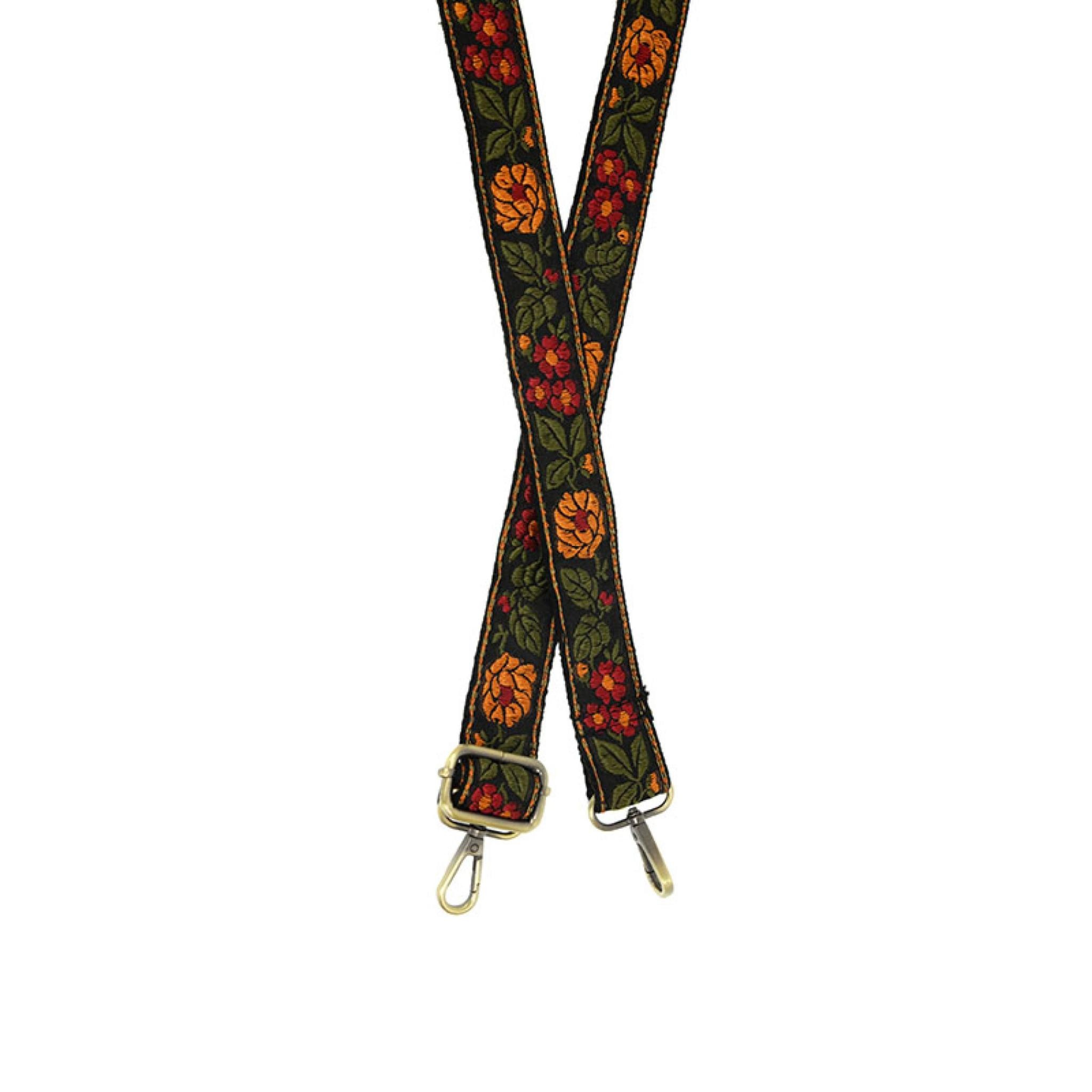 Joy Susan 1.25" Multi Floral Vine Embroidered Guitar Strap