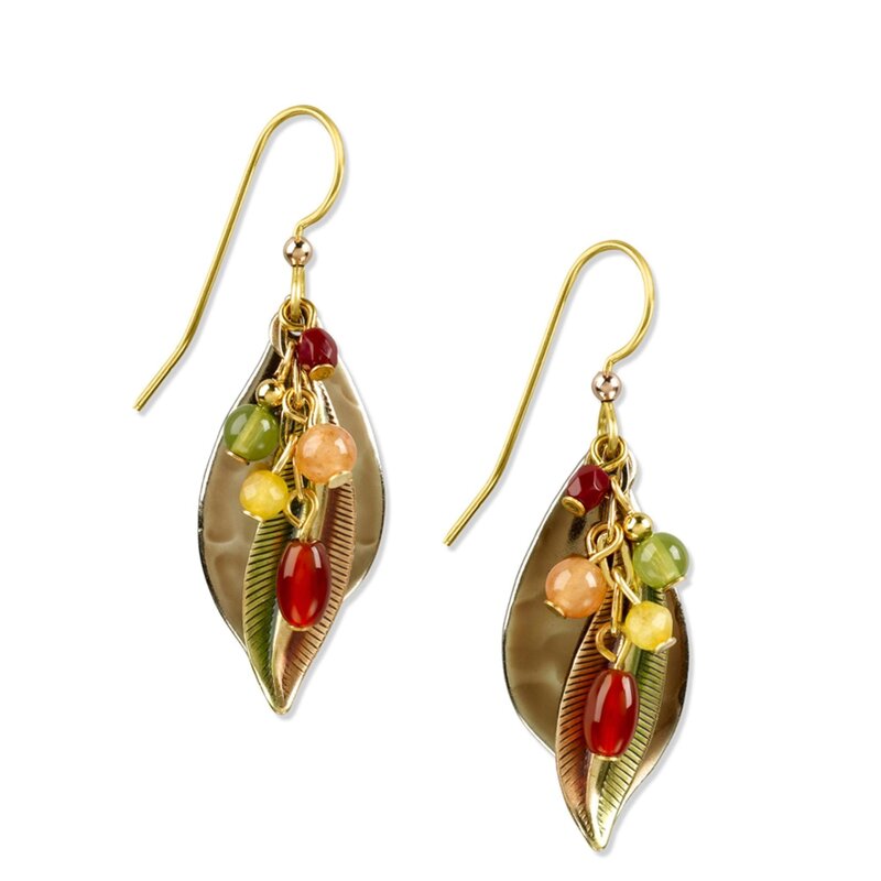 Silver Forest of Vermont Earrings Fall Bead on Shapes