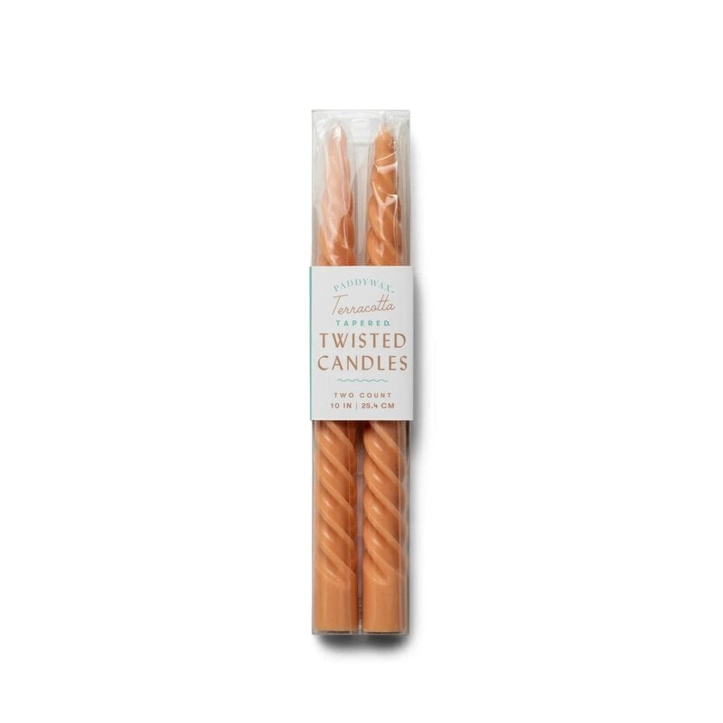 Paddywax Twisted Taper 10" Candles, Box of 2