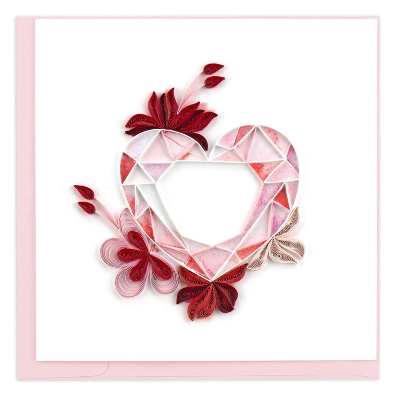 Quilling Card Gemstone Heart