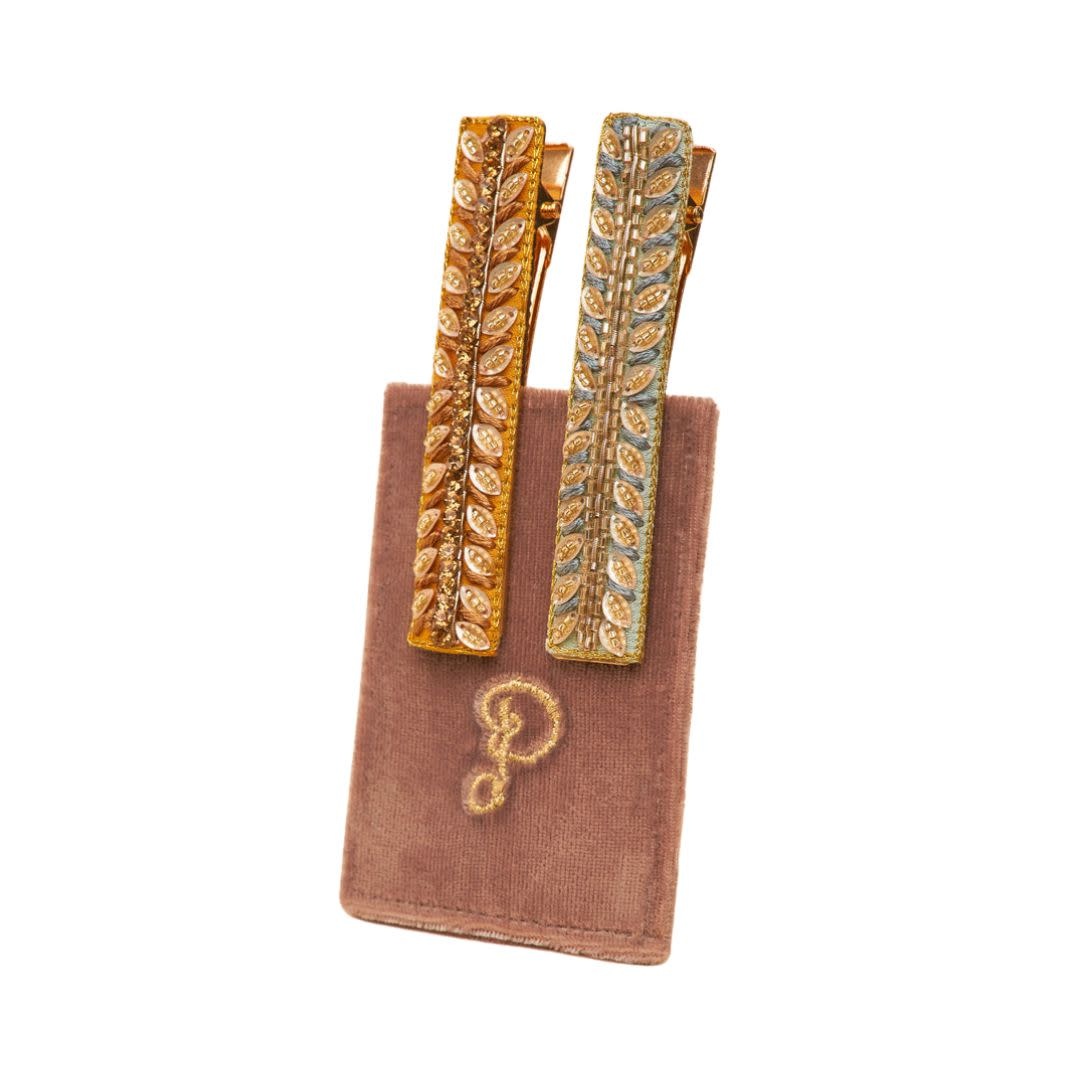 Powder UK Pastel Vines Narrow Bar Hair Clip