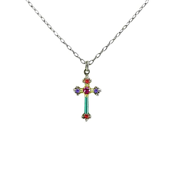 Firefly Dainty Color Cross Necklace - Multicolor