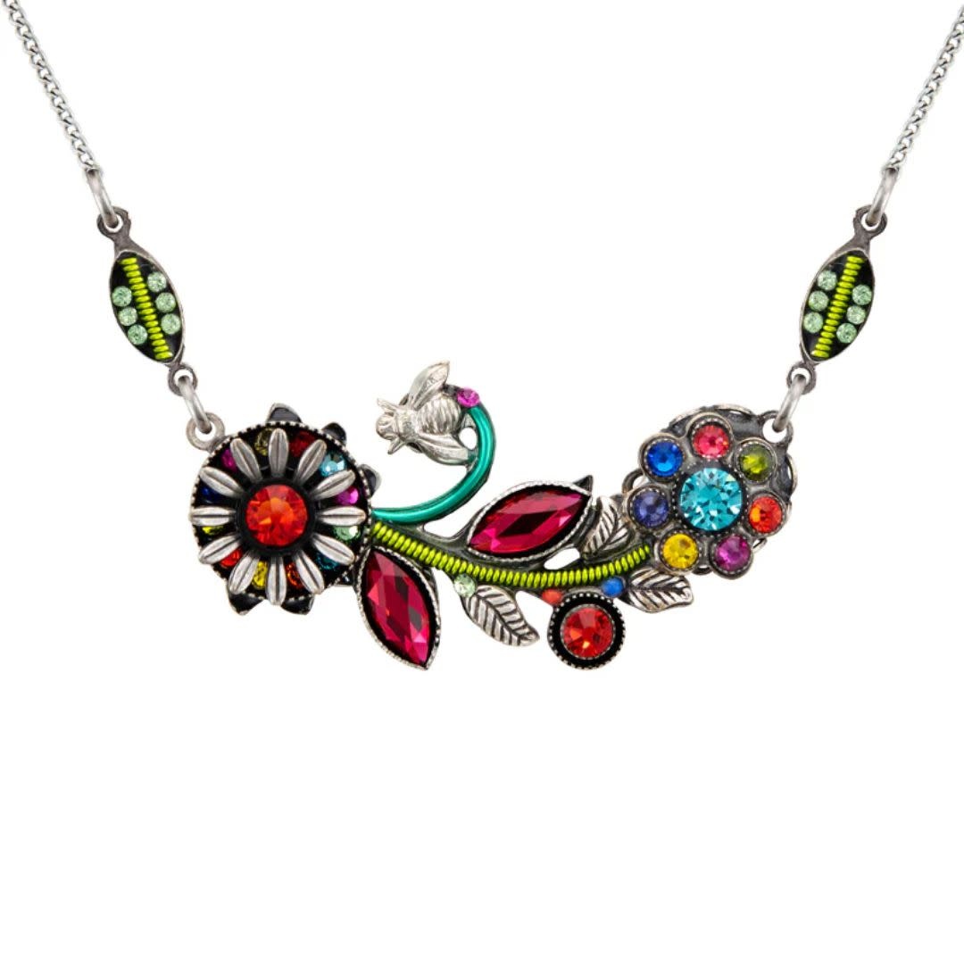 Firefly Botanical Flower Necklace - Multicolor