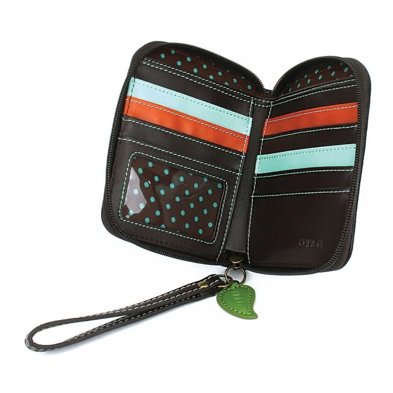 Chala Handbags Zip Around Wallet Dragonfly-black