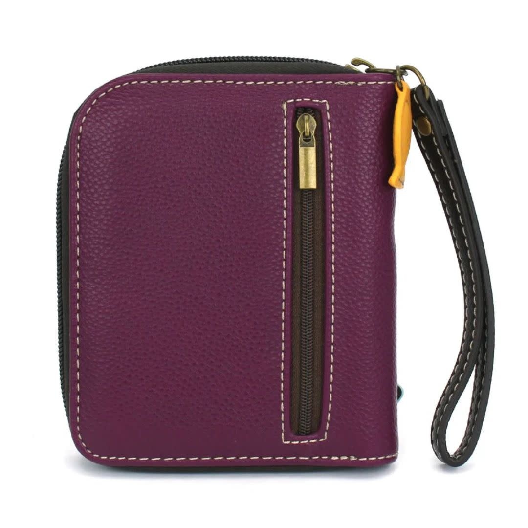 Chala Handbags Zip Around Wallet Tabby Cat -gray/purple