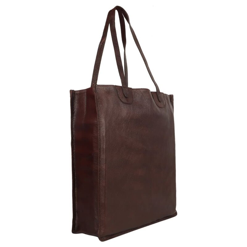 Vaan & Co. Ryan Leather Tote Deep Brown