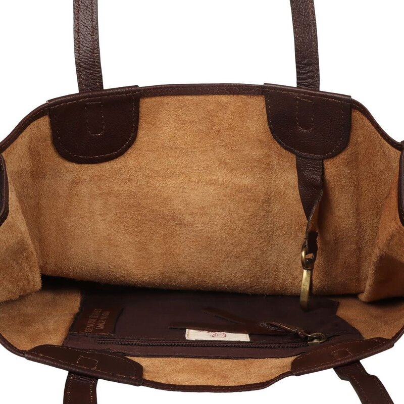Vaan & Co. Ryan Leather Tote Deep Brown