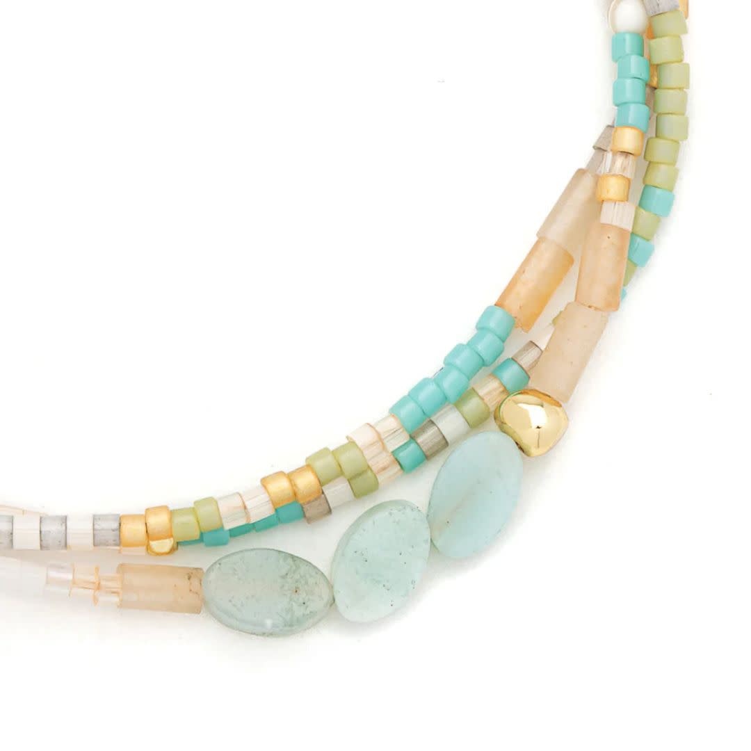 Scout Curated Wears Courage Mixed Media Bracelet Amazonite & Gold
