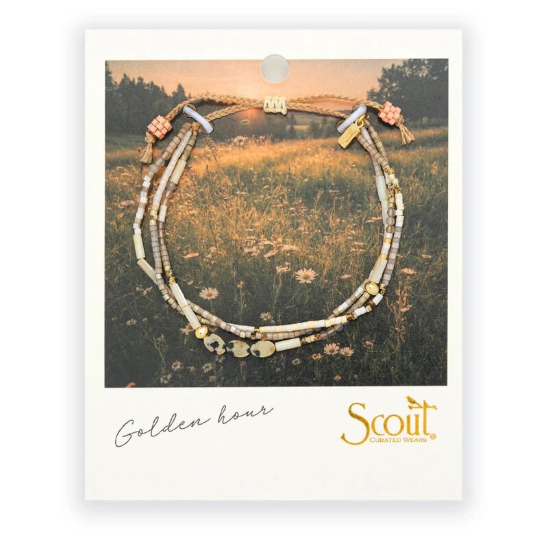 Scout Curated Wears Joy Mixed Media Bracelet Dalmatian Jasper & Gold