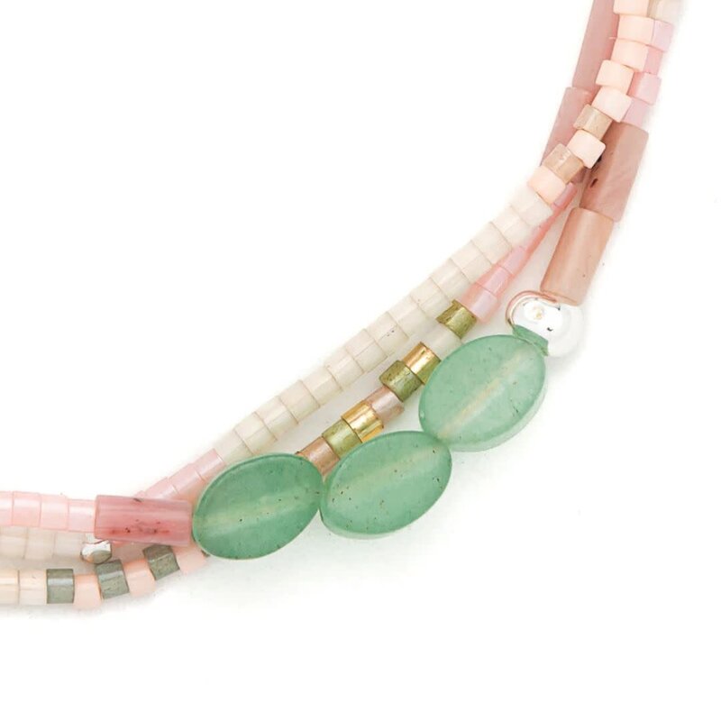 Scout Curated Wears Optimism Mixed Media Bracelet Green Aventurine& Silver