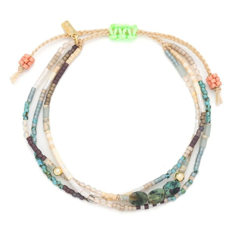 Scout Curated Wears Transformation Mixed Media Bracelet African Turquoise & Gold