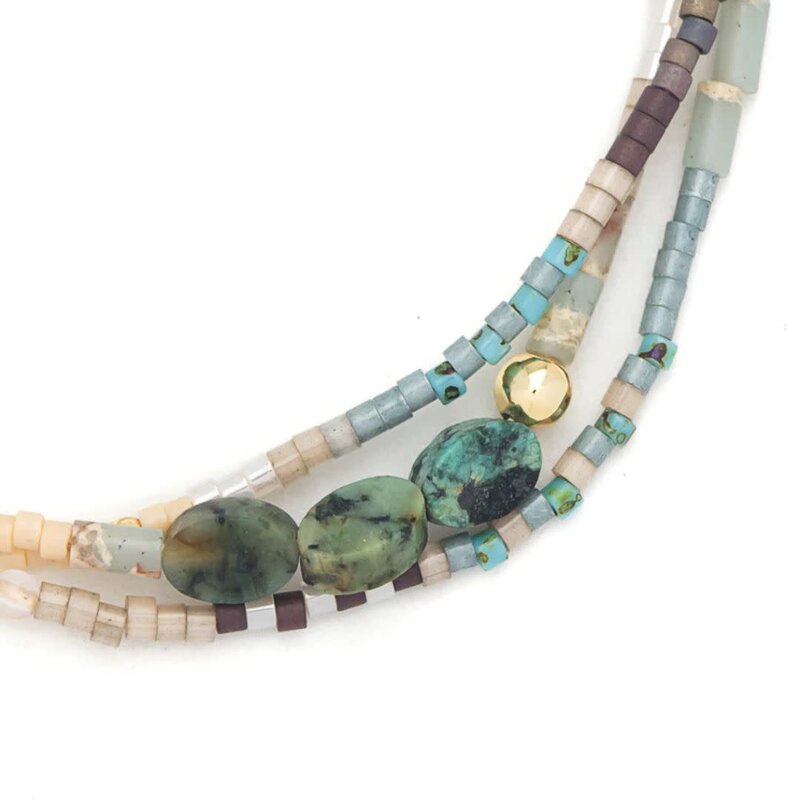 Scout Curated Wears Transformation Mixed Media Bracelet African Turquoise & Gold